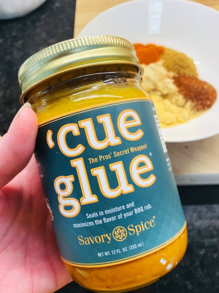 'Cue Glue for whole smoked bbq chicken