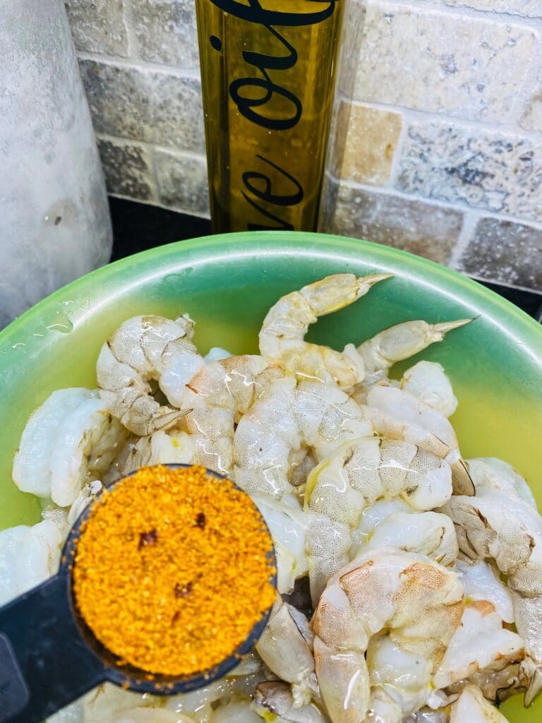 seasoning the shrimp