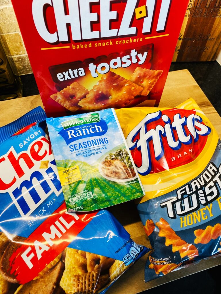 ingredients for the snack mix