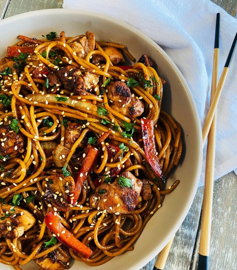 Blackstone Chicken Lo Mein - If You Give a Girl a Grill