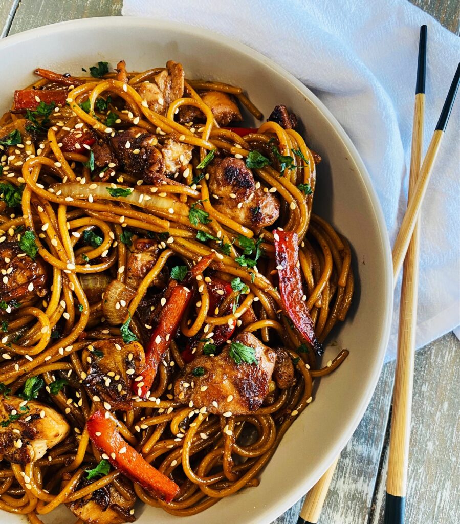 Blackstone Chicken Lo Mein - If you give a girl a grill