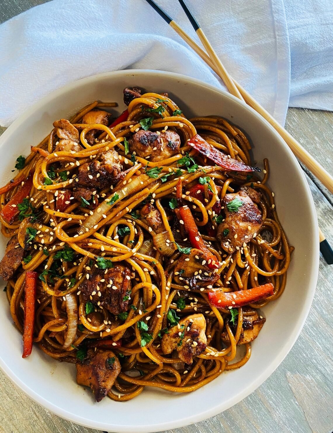 Blackstone Chicken Teriyaki Ramen If You Give a Girl a Grill