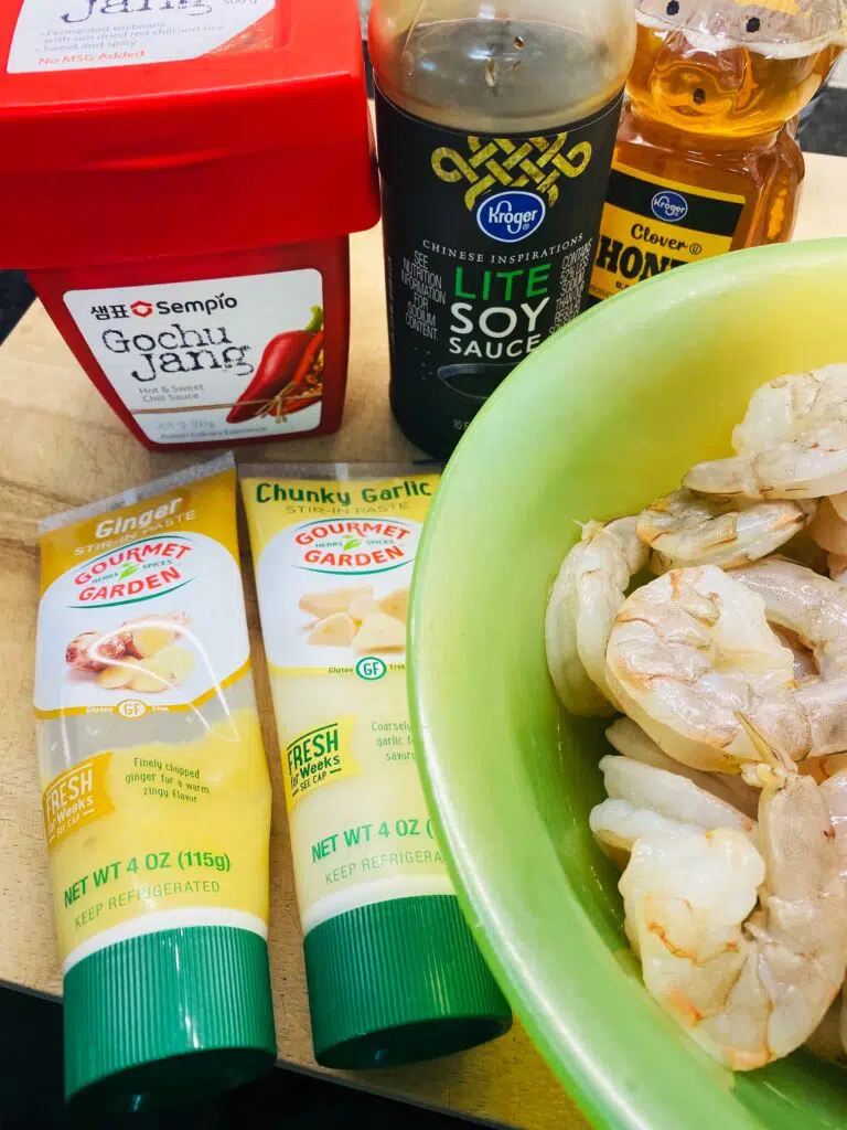 ingredients for shrimp marinade