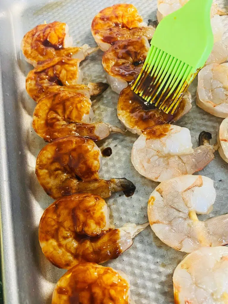 brushing shrimp