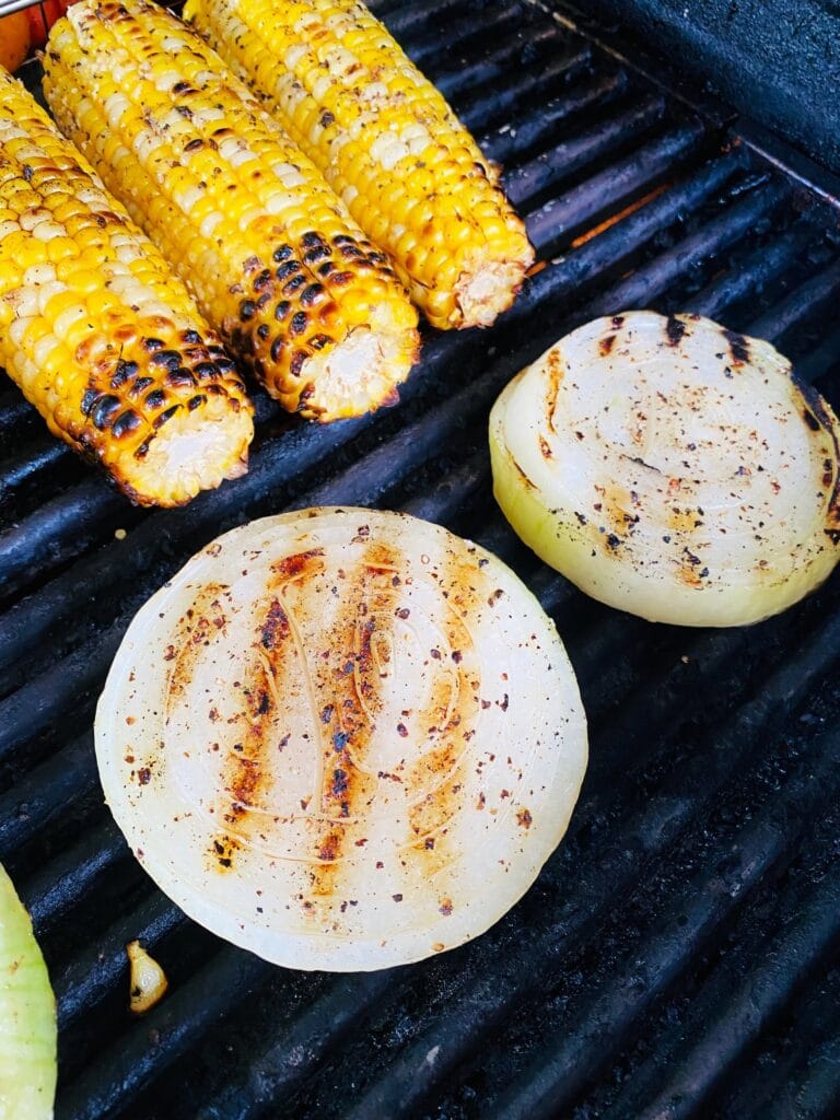 grilled onion slices