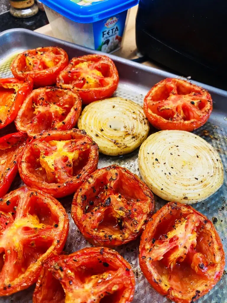 making the Smoked Tomato Feta Dip
