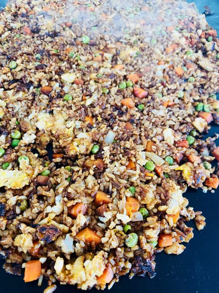 fried rice on the griddle