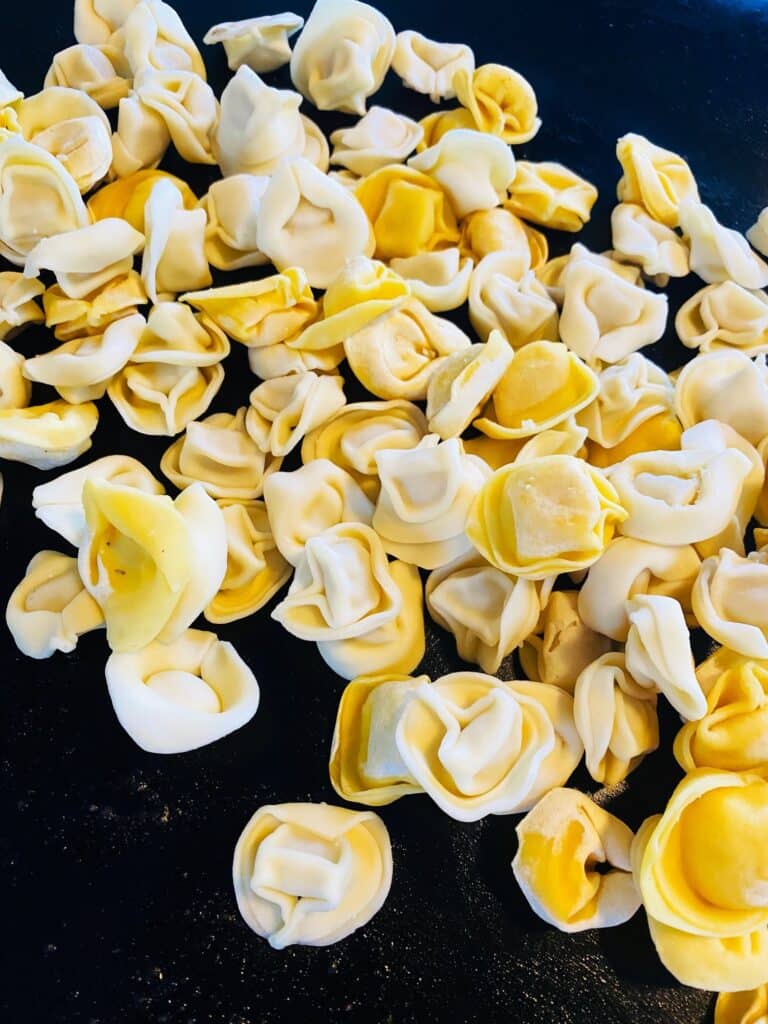 frozen tortellini on the griddle
