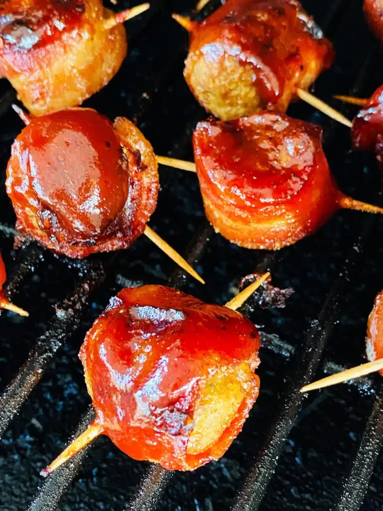 Smoked Bacon Wrapped BBQ Meatballs