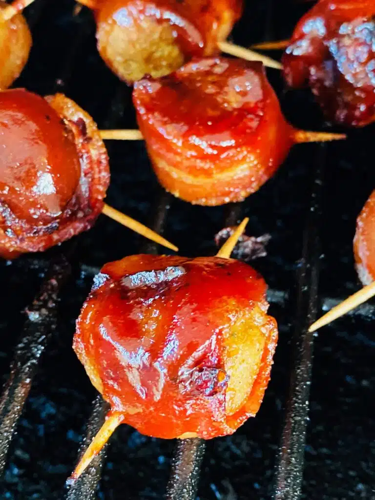 Smoked Bacon Wrapped BBQ Meatballs