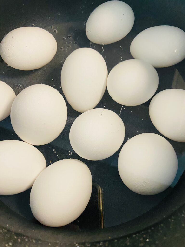 Boiling eggs to make deviled eggs