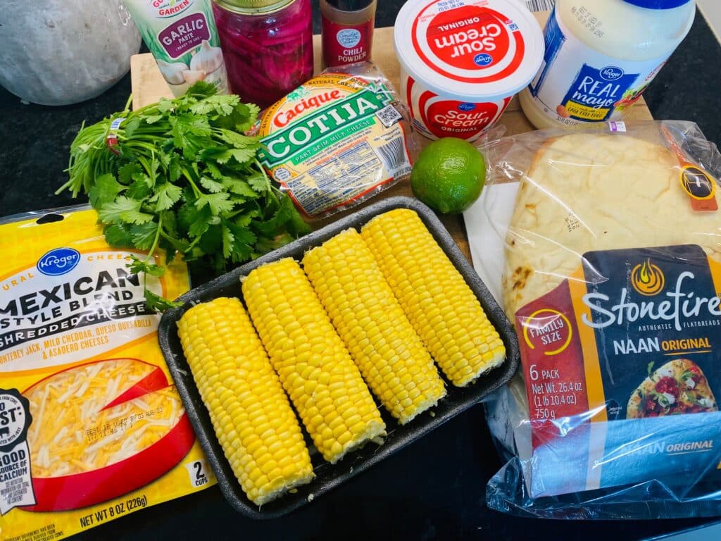 ingredients for the pizzas