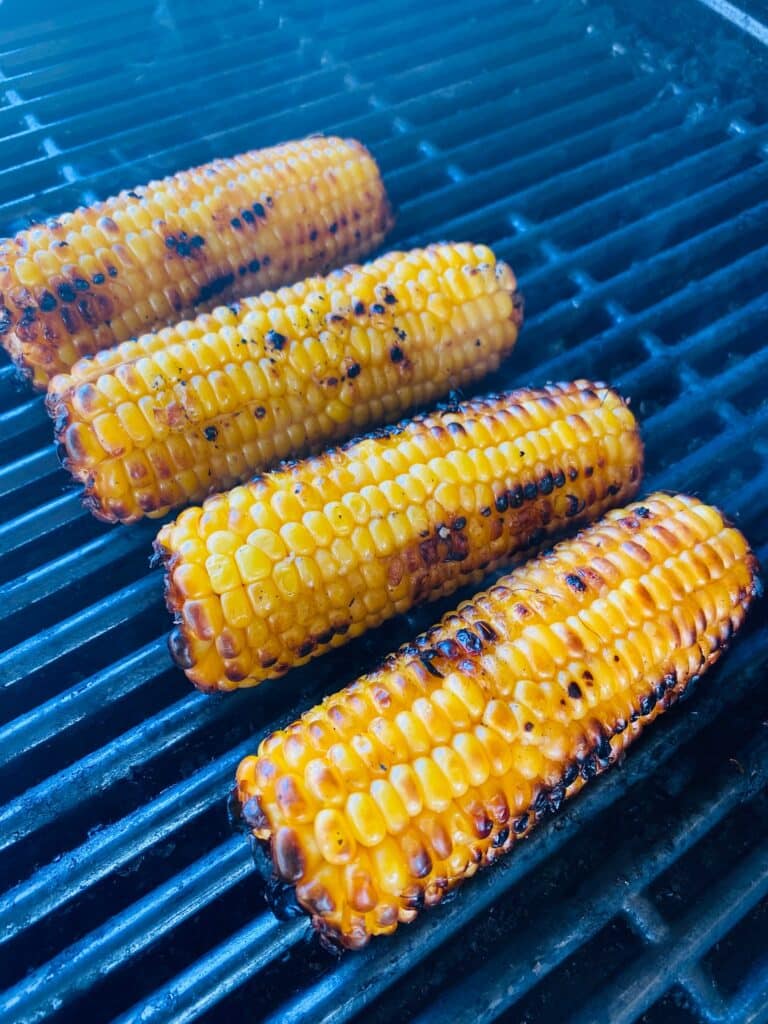 corn on the grill for Traeger Mexican Street Corn Pizza
