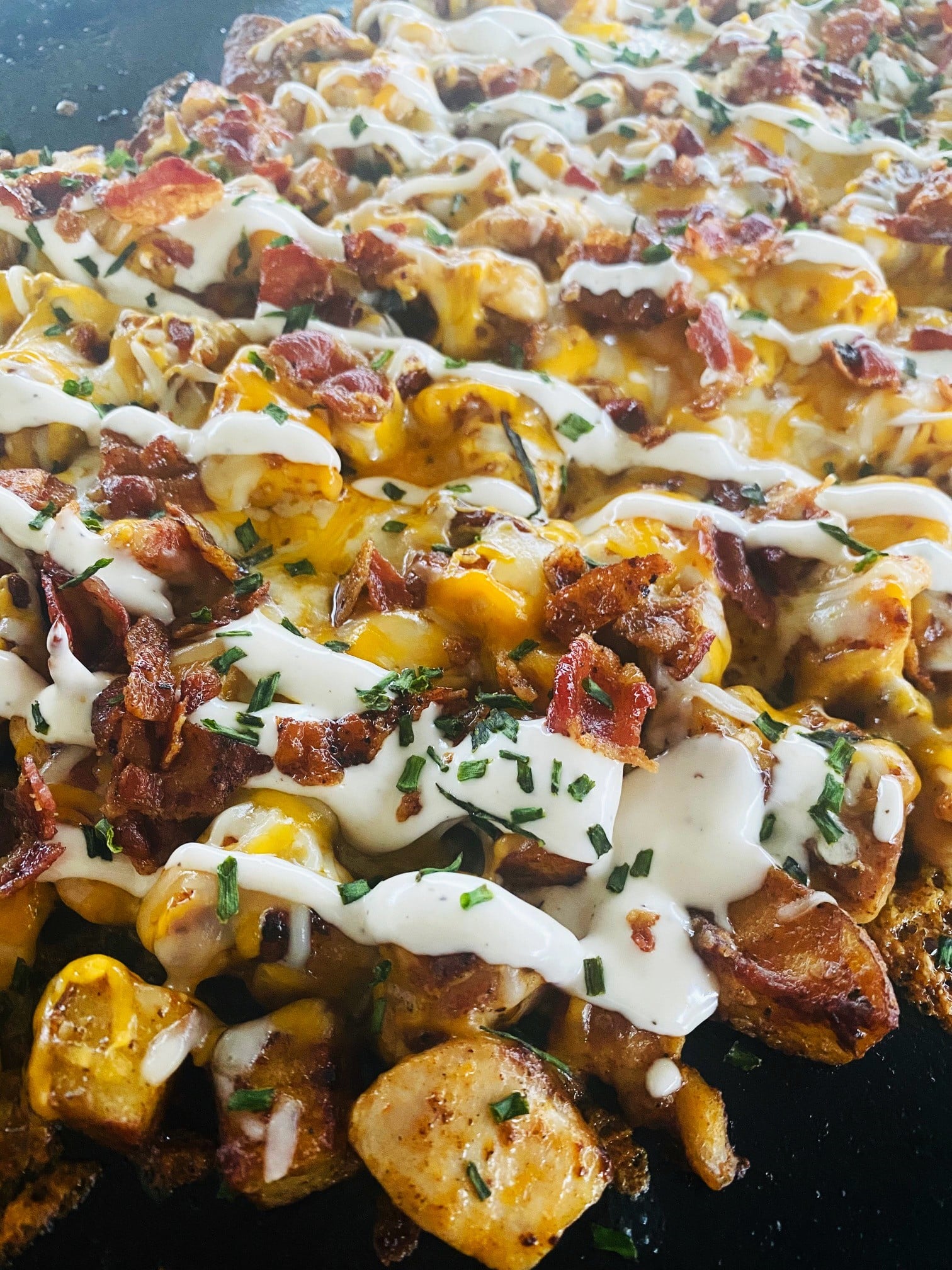 Blackstone Buffalo Chicken Loaded Potatoes - If You Give a Girl a Grill