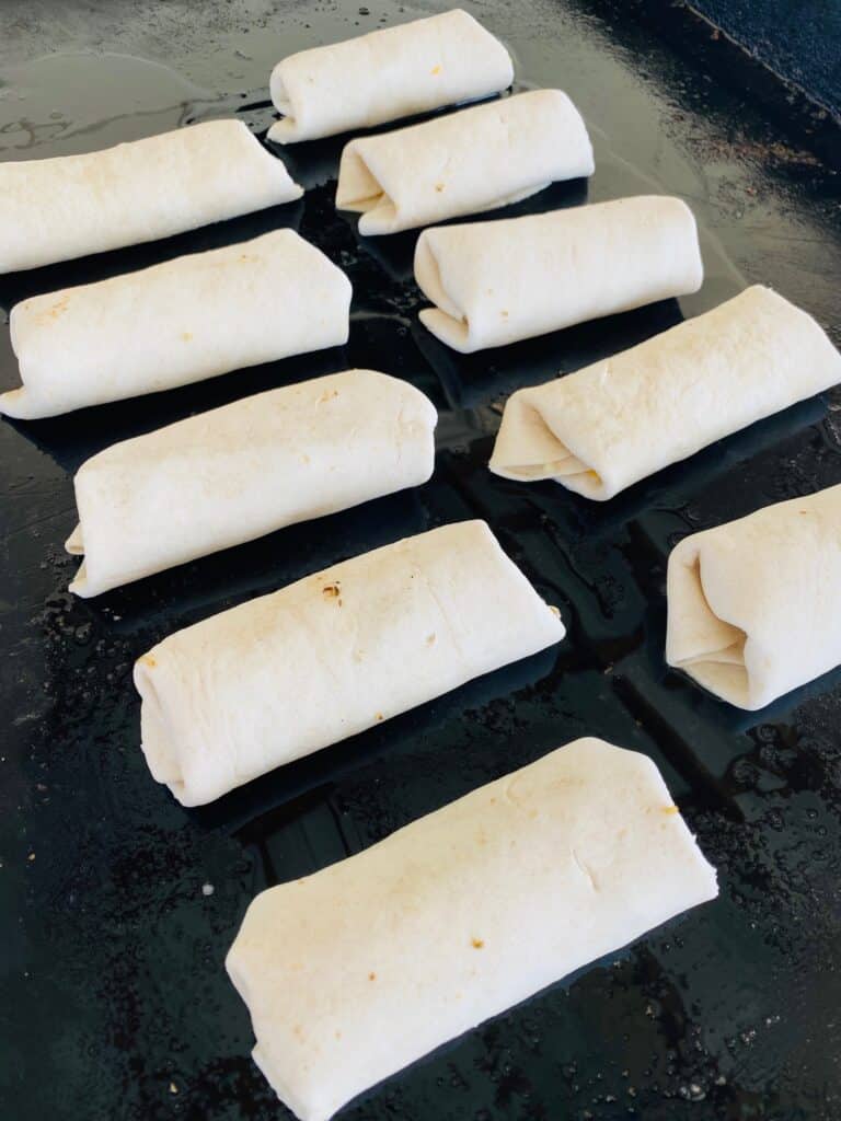 burritos on the Griddle before cooking