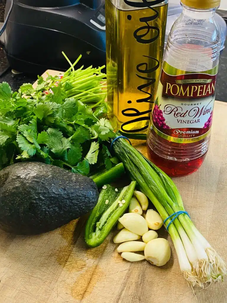 ingredients for the Chimichurri sauce