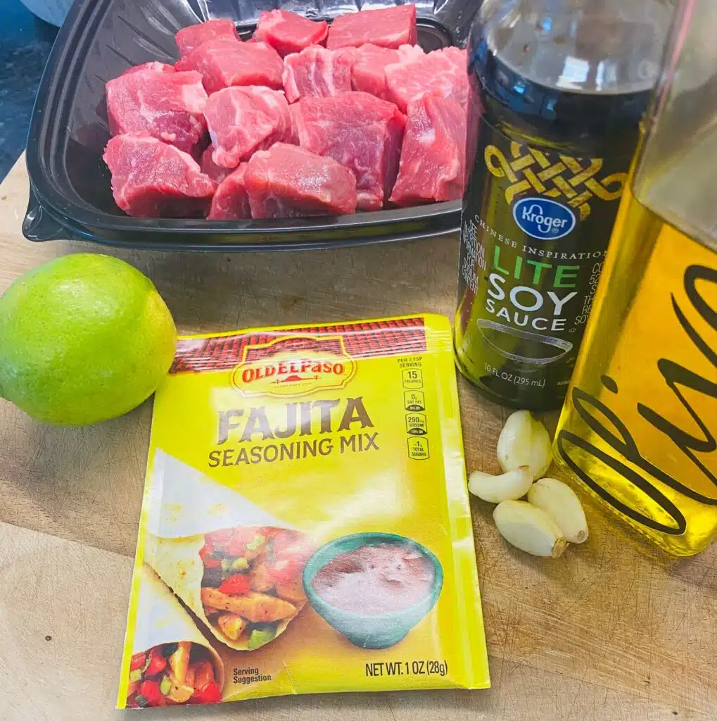 ingredients for the steak kabobs