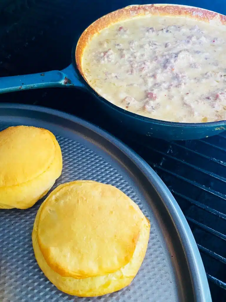 Traeger Biscuits and Sausage Gravy