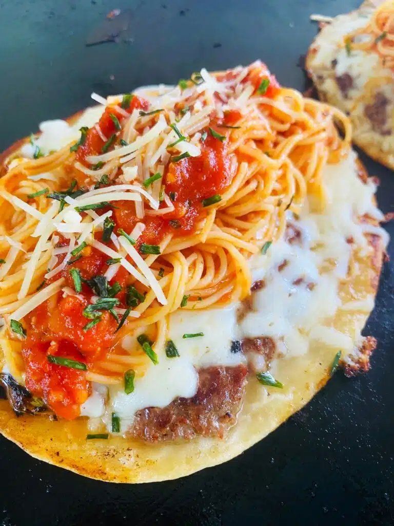 Blackstone Smashed Spaghetti Tacos