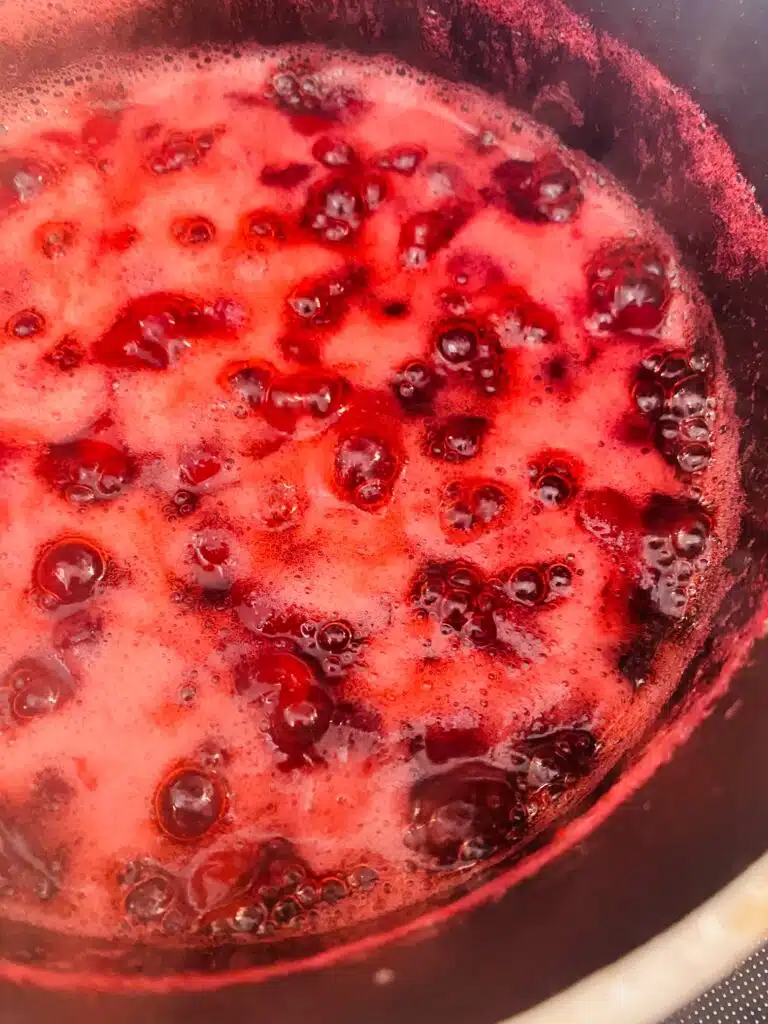 boiling cranberry sauce for Smoked Vodka Cranberry Cream Cheese