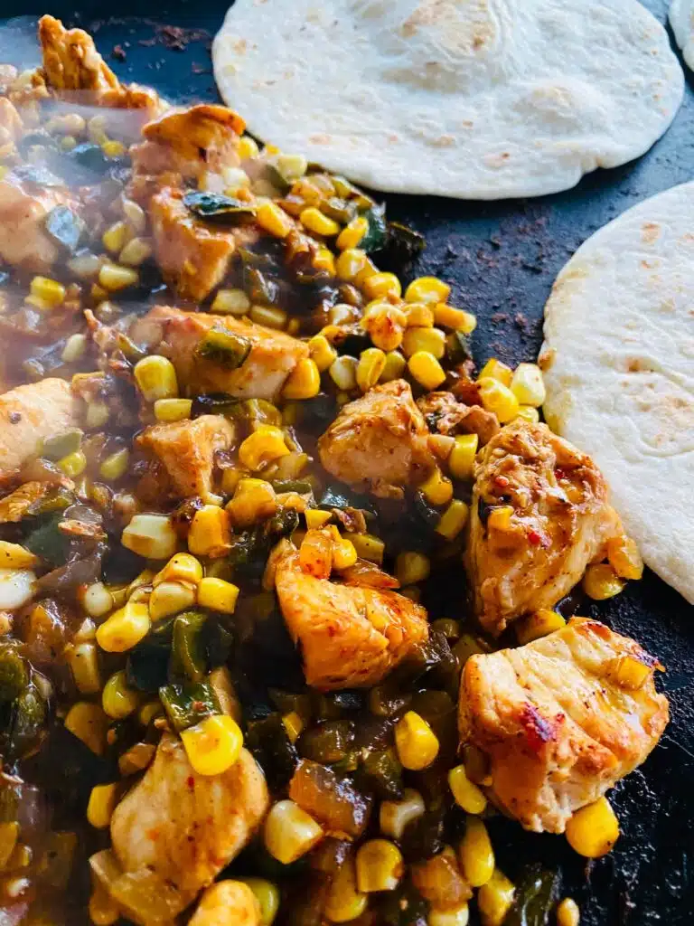 Griddle Chicken Poblano Tacos