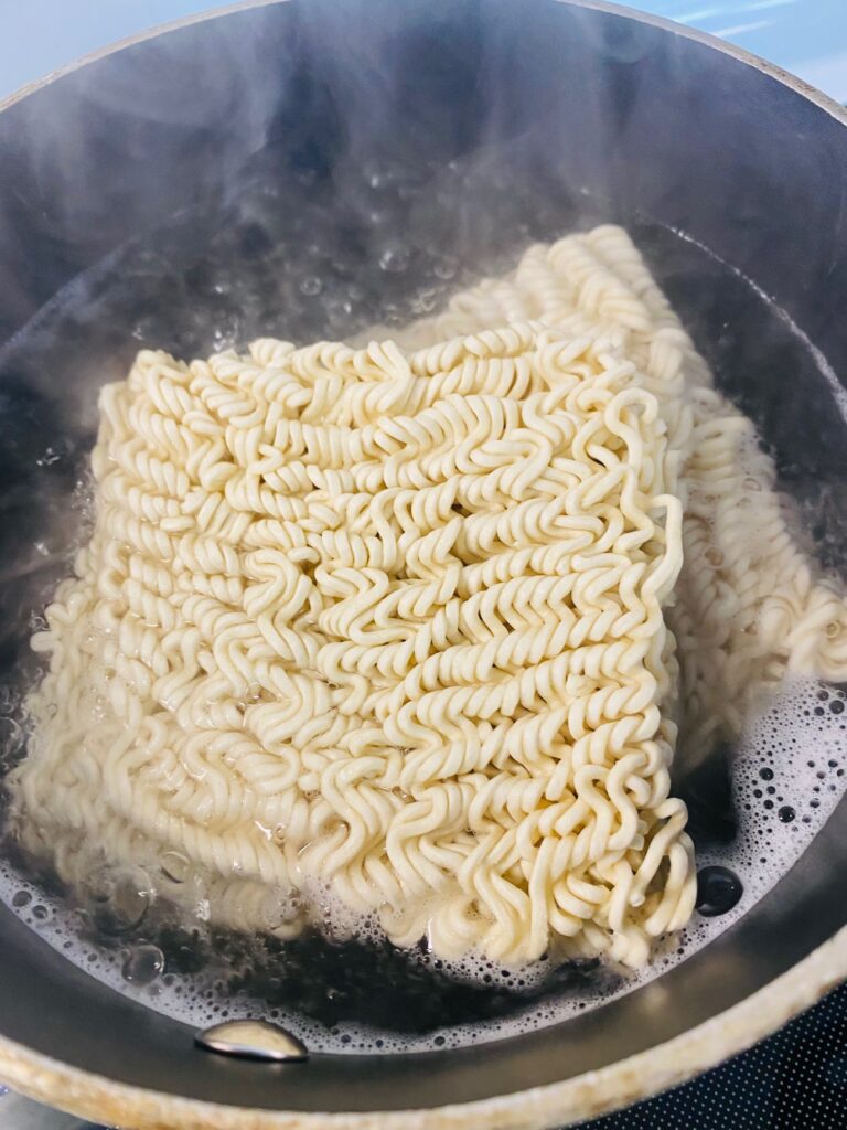 ramen boiling in water