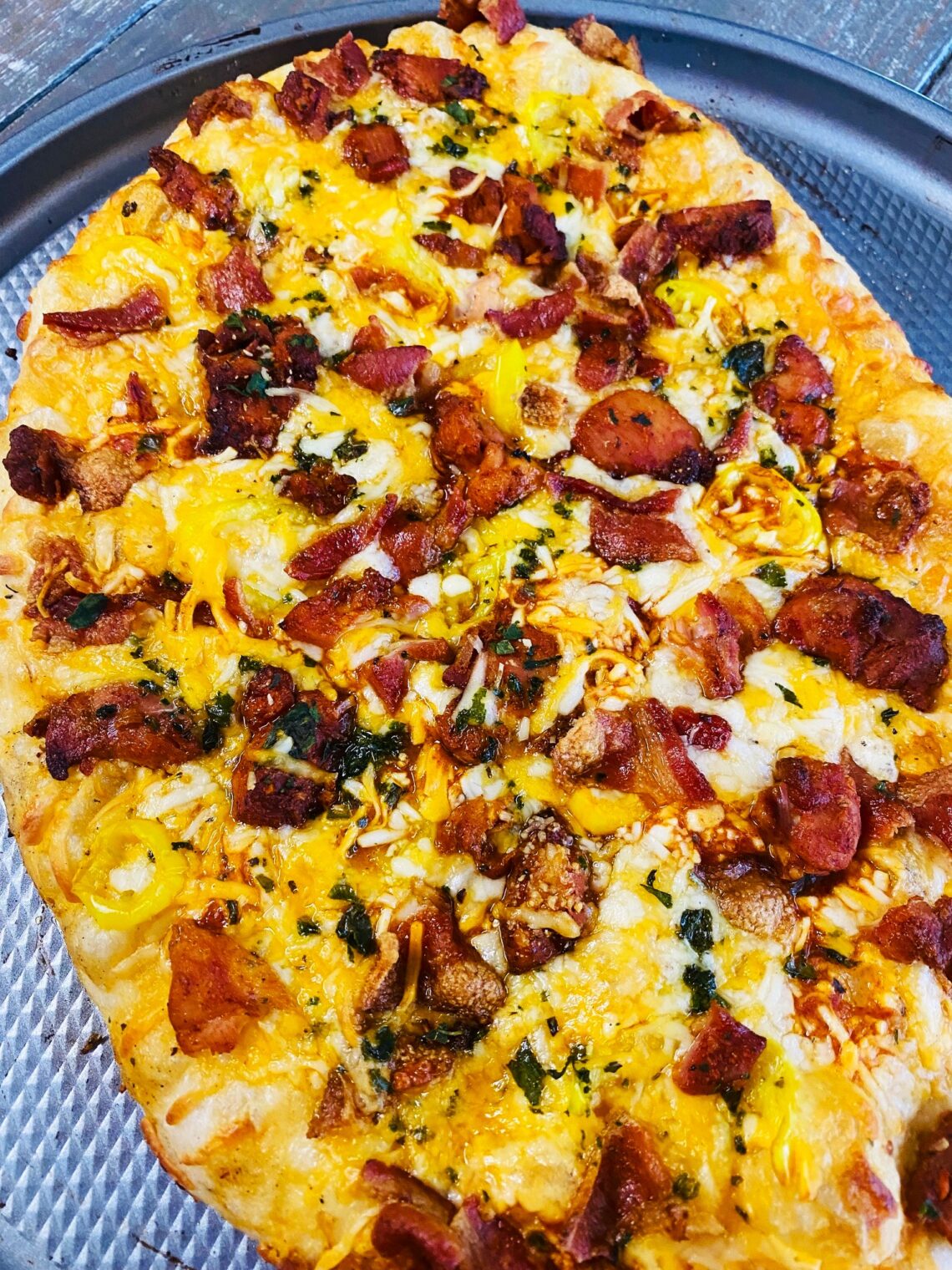 Traeger Buffalo Chicken Bacon Pizza - If You Give a Girl a Grill