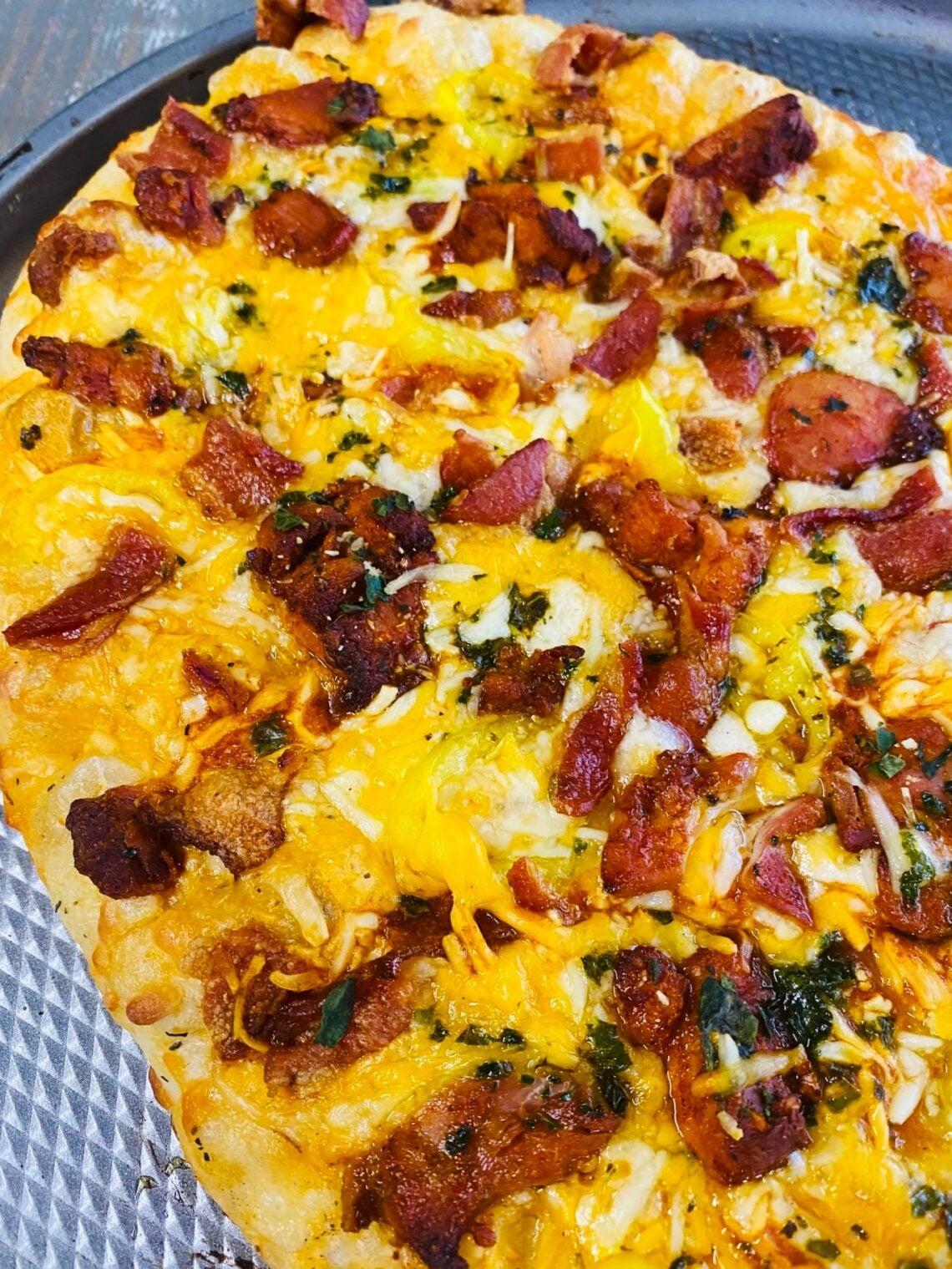 Traeger Buffalo Chicken Bacon Pizza - If You Give a Girl a Grill
