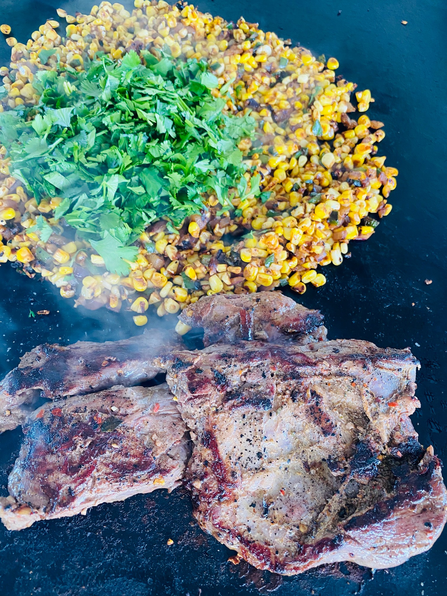 Blackstone Steak with Corn Relish - If You Give a Girl a Grill