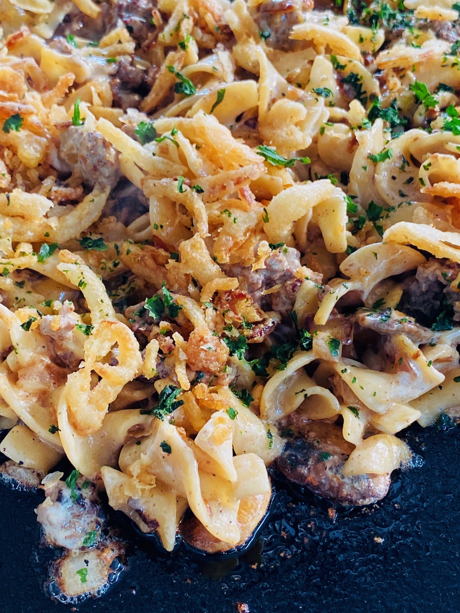 Blackstone French Onion Beef and Noodles