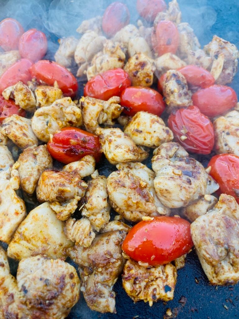 Blackstone Greek Chicken and Tomatoes