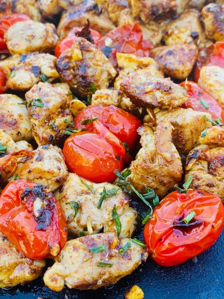 Blackstone Greek Chicken and Tomatoes
