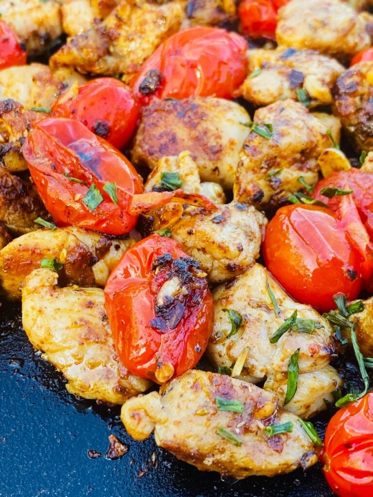 Blackstone Greek Chicken and Tomatoes