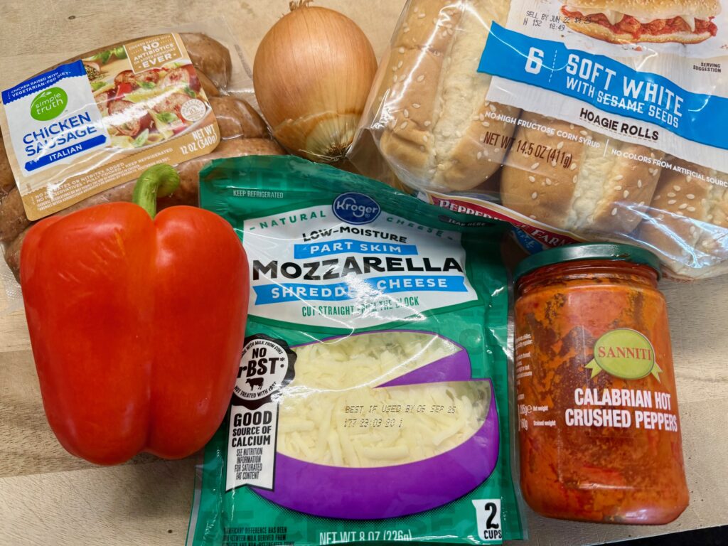 ingredients for Blackstone Calabrian Chicken Subs