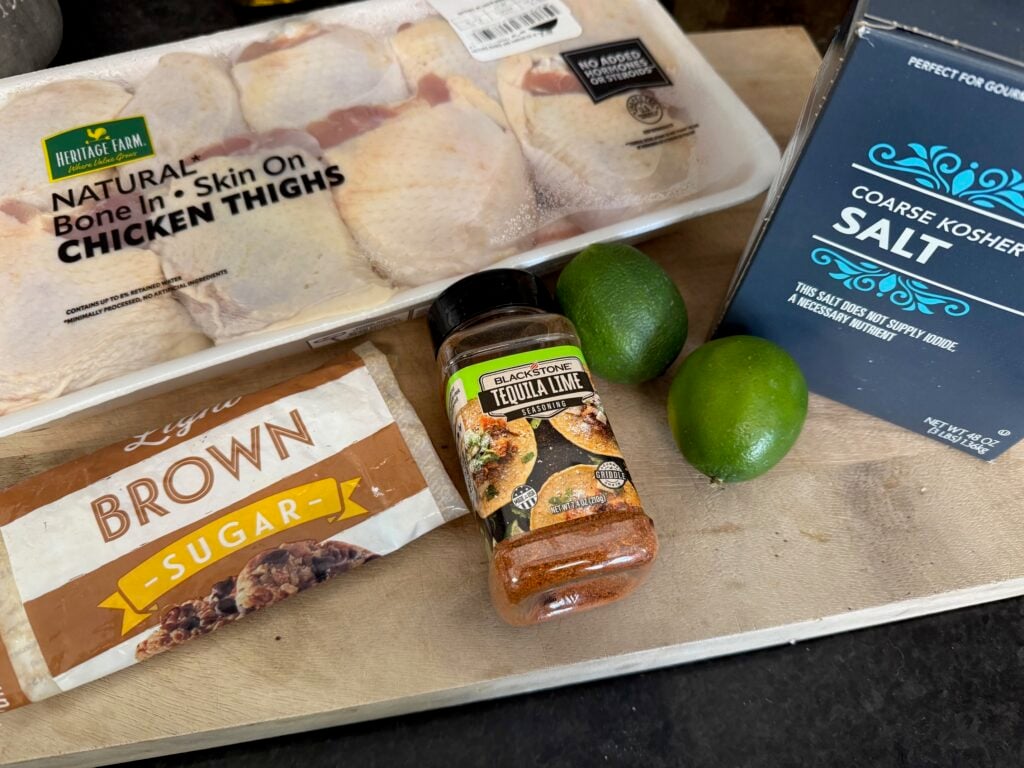 ingredients for Smoked Tequila Brined Chicken Thighs