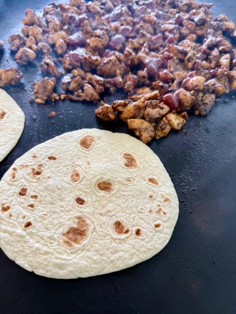 warming tortillas on griddle
