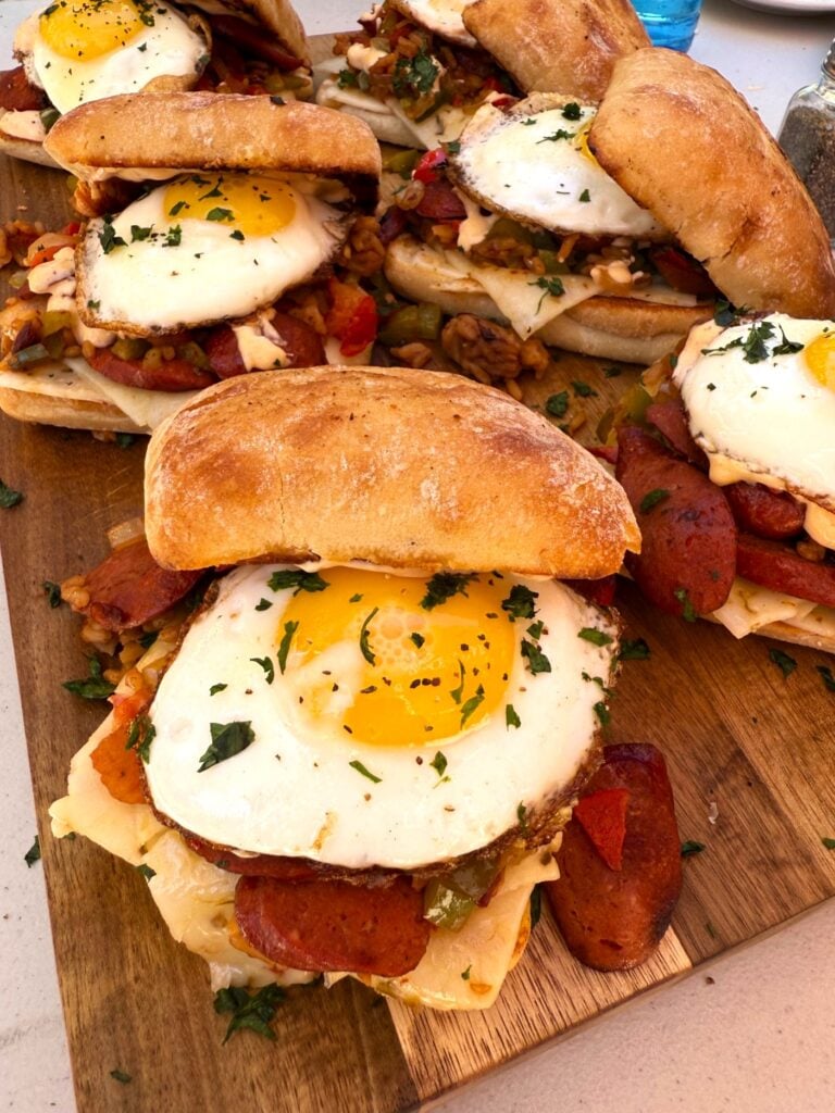 Blackstone Jambalaya Breakfast Sandwiches