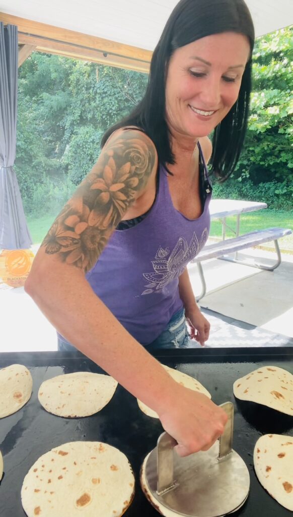 smashing the Blackstone Smashed Caprese Chicken Tacos