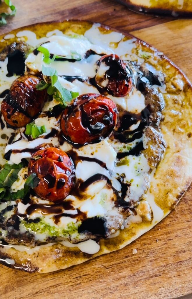 Blackstone Smashed Caprese Chicken Tacos