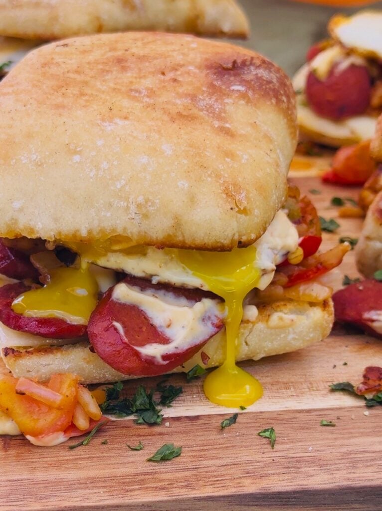Blackstone Jambalaya Breakfast Sandwiches