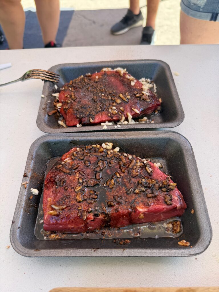 marinating the steak