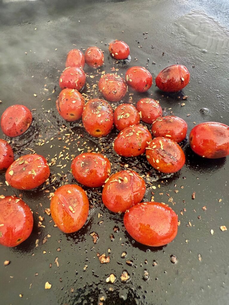 tomatoes cooking for the  tacos