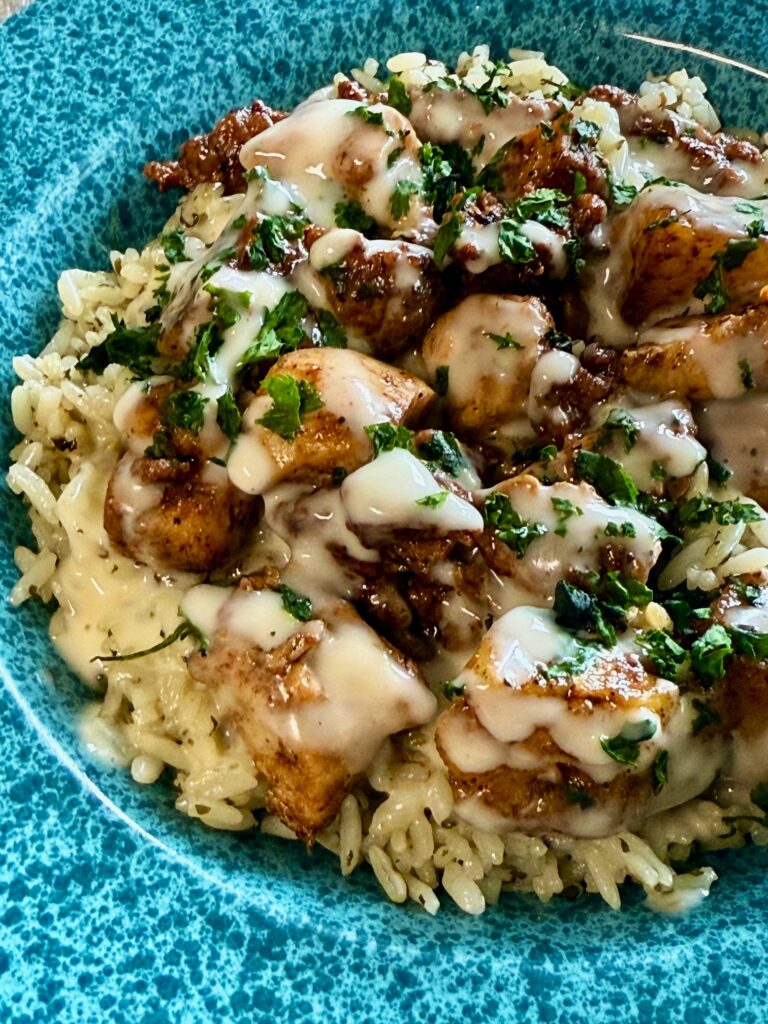 Blackstone Cheesy Chorizo Chicken and Pineapple