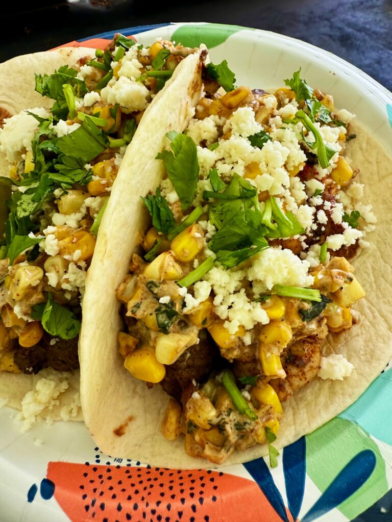 Blackstone Steak and Lobster Tacos