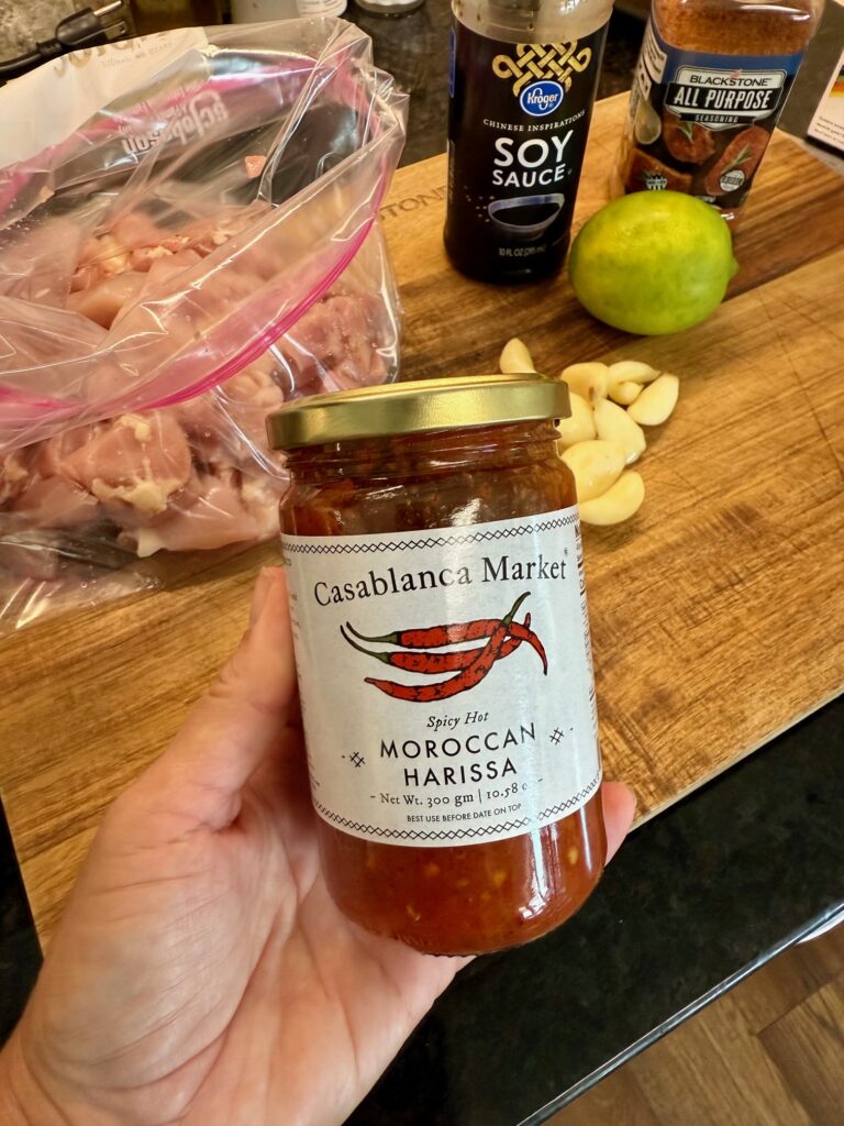 ingredients for Blackstone Harissa Chicken Gyros