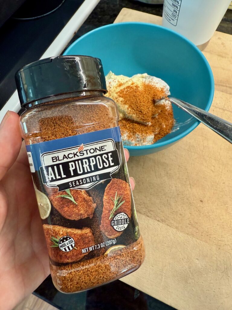 making the lemon yogurt sauce