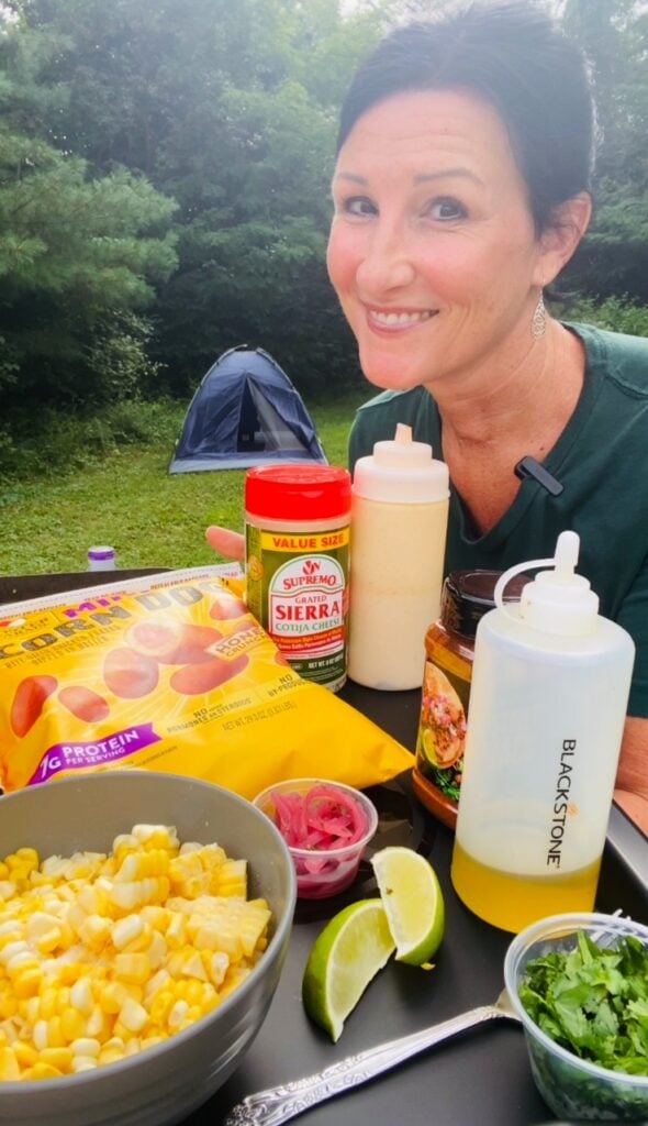 ingredients for Blackstone Loaded Street Corn Dogs
