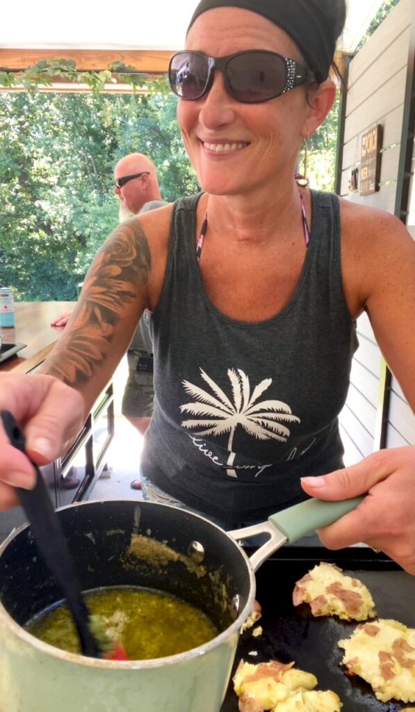 pesto butter for Blackstone Cheesy Pesto Smashed Potatoes