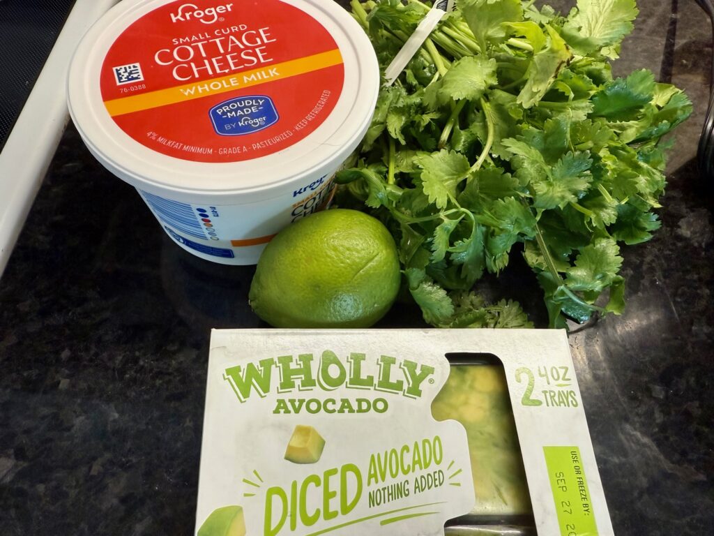 ingredients for cilantro avocado sauce