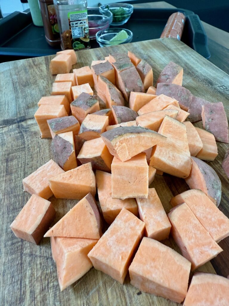 diced sweet potatoes